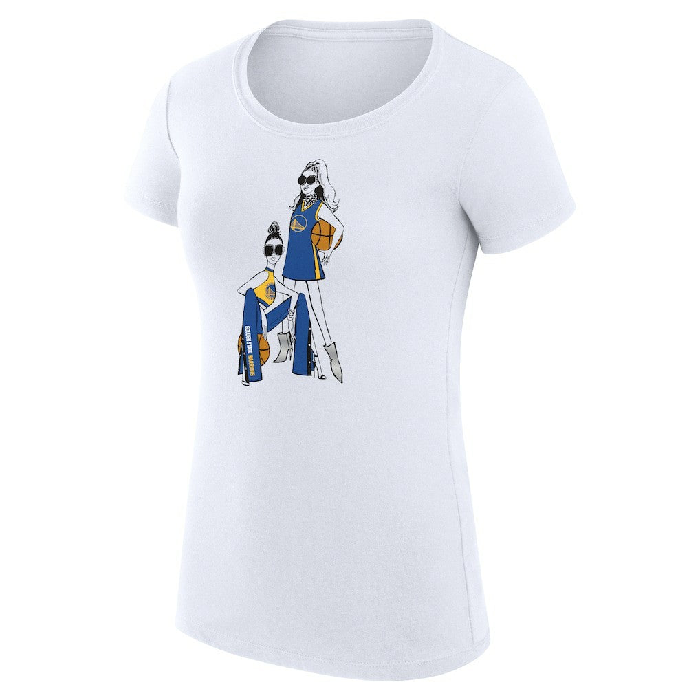 Golden State Warriors G-III 4Her by Carl Banks Women's Super-Slim Fit Lightweight Basketball Girls T-Shirt White - NBA
