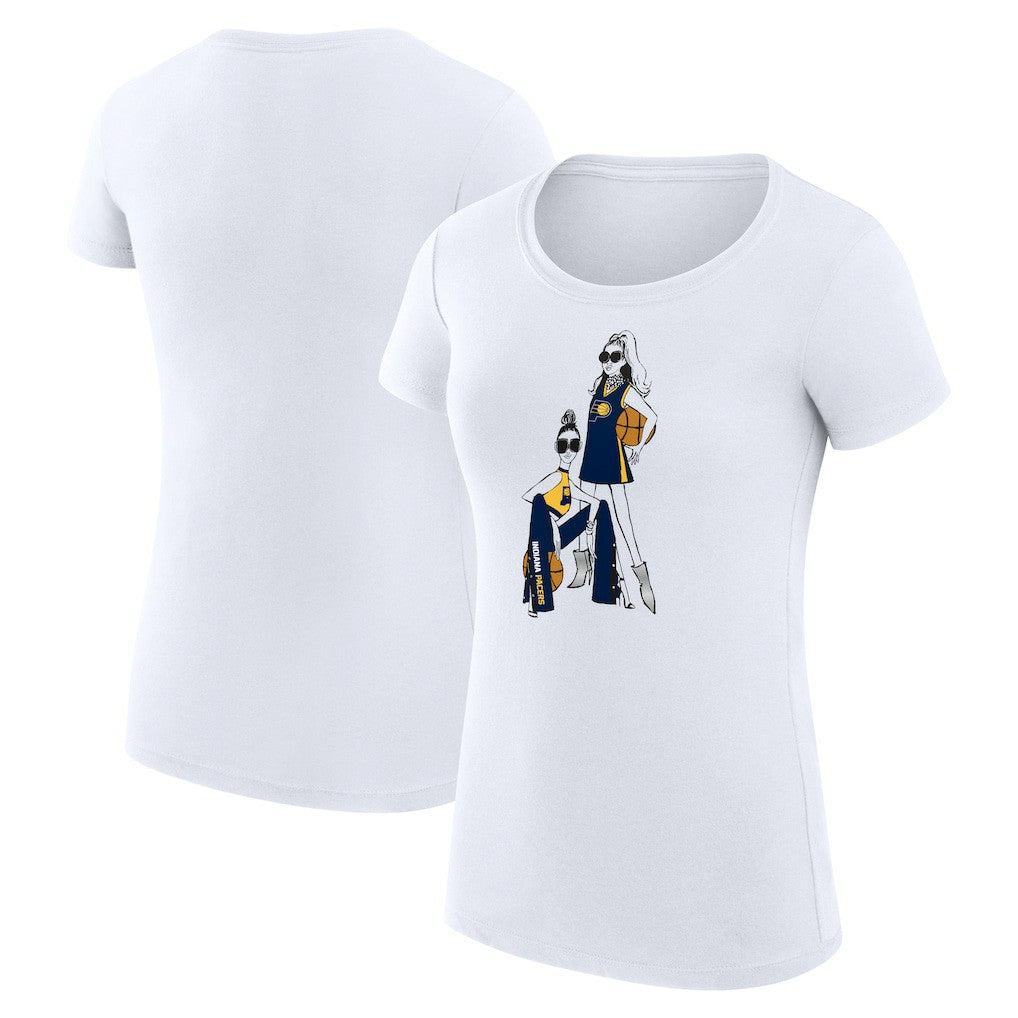 Indiana Pacers G-III 4Her by Carl Banks Women's Super-Slim Fit Lightweight Basketball Girls T-Shirt White - NBA