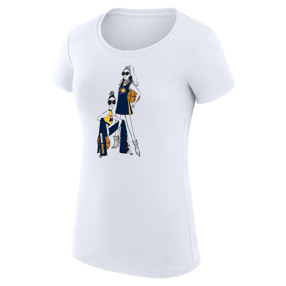 Indiana Pacers G-III 4Her by Carl Banks Women's Super-Slim Fit Lightweight Basketball Girls T-Shirt White - NBA