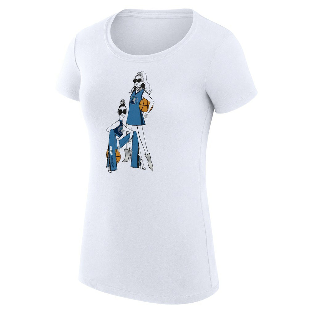 Minnesota Timberwolves G-III 4Her by Carl Banks Women's Super-Slim Fit Lightweight Basketball Girls T-Shirt White - NBA