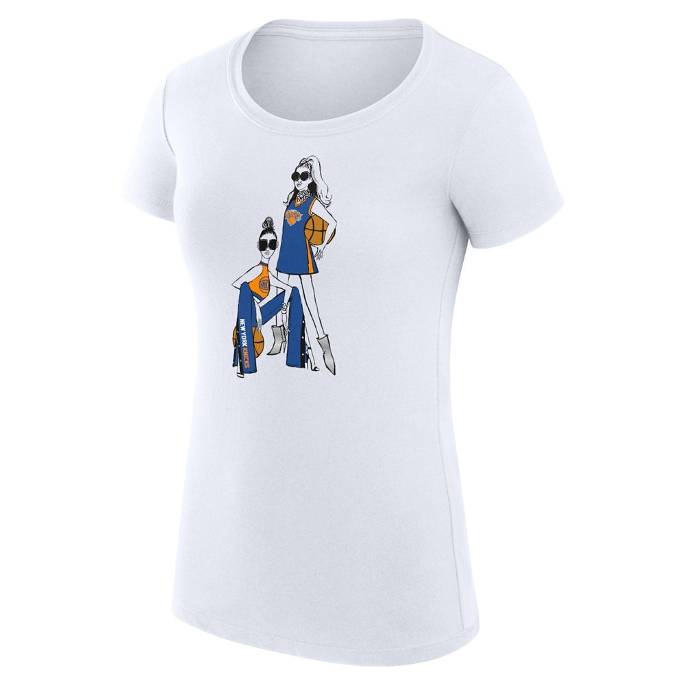 New York Knicks G-III 4Her by Carl Banks Women's Super-Slim Fit Lightweight Basketball Girls T-Shirt White - NBA