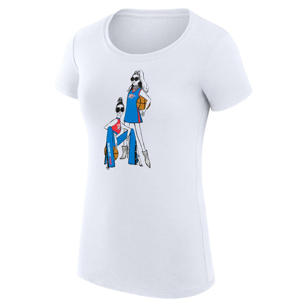 Oklahoma City Thunder G-III 4Her by Carl Banks Women's Super-Slim Fit Lightweight Basketball Girls T-Shirt White - NBA