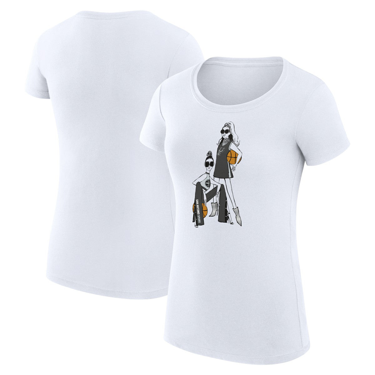 San Antonio Spurs G-III 4Her by Carl Banks Women's Super-Slim Fit Lightweight Basketball Girls T-Shirt White - NBA