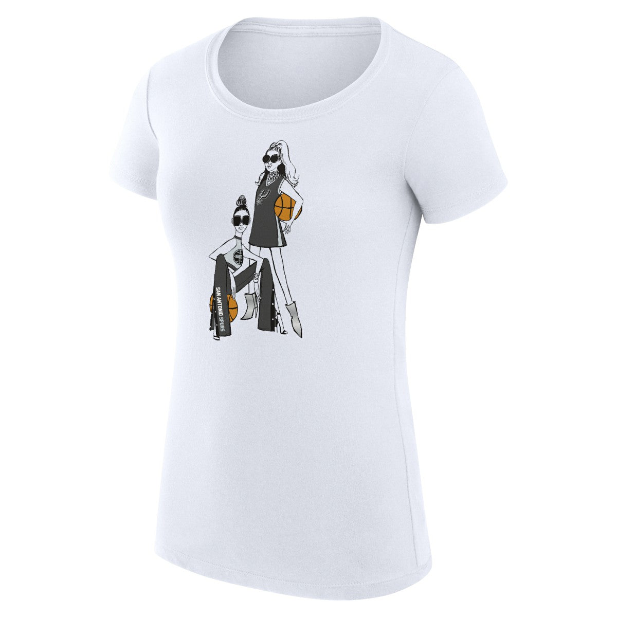 San Antonio Spurs G-III 4Her by Carl Banks Women's Super-Slim Fit Lightweight Basketball Girls T-Shirt White - NBA