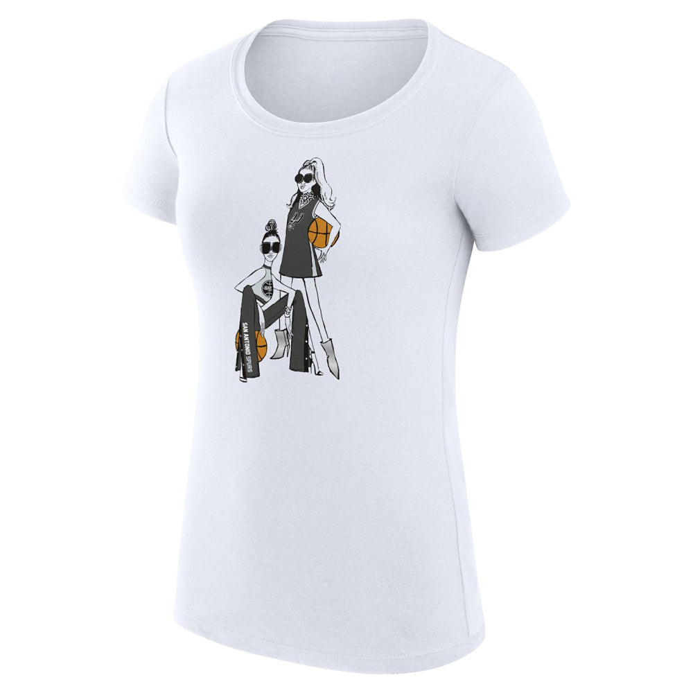 San Antonio Spurs G-III 4Her by Carl Banks Women's Super-Slim Fit Lightweight Basketball Girls T-Shirt White - NBA