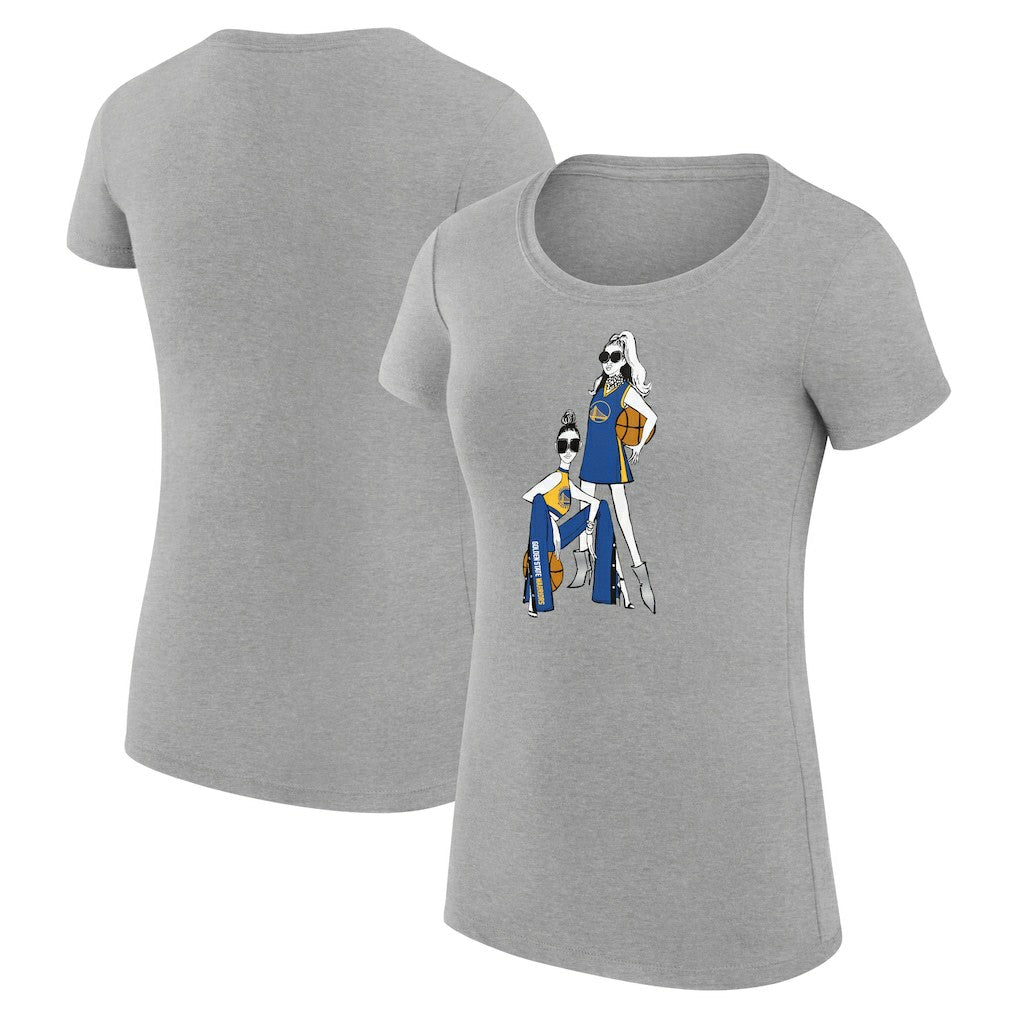 Golden State Warriors G-III 4Her by Carl Banks Women's Super-Slim Fit Lightweight Basketball Girls T-Shirt Heather Gray - NBA