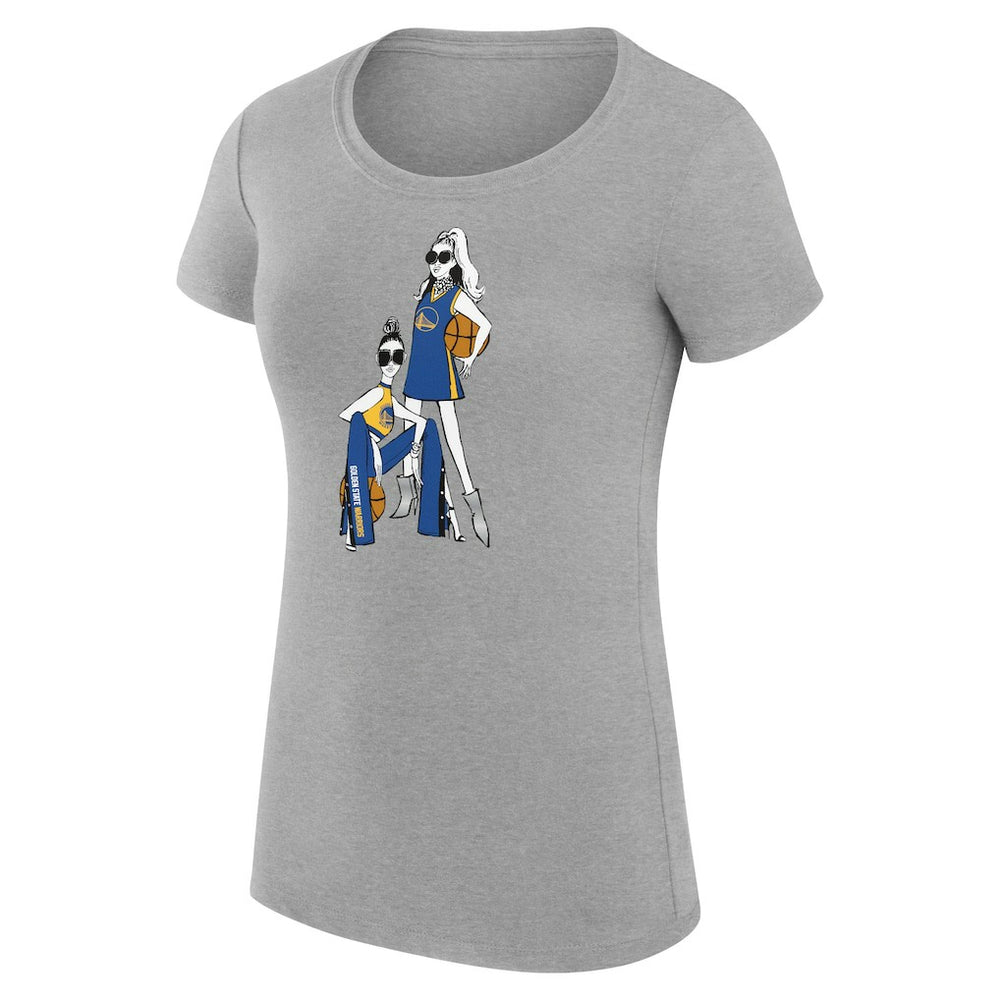 Golden State Warriors G-III 4Her by Carl Banks Women's Super-Slim Fit Lightweight Basketball Girls T-Shirt Heather Gray - NBA