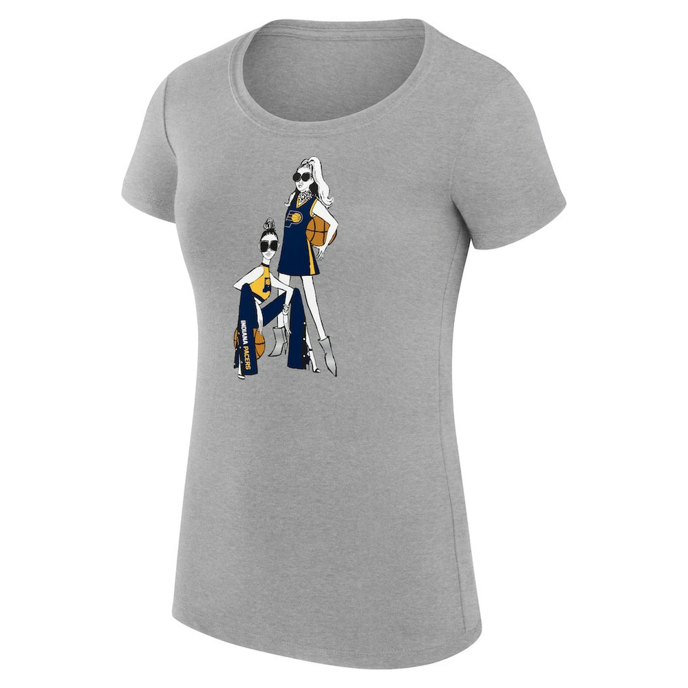 Indiana Pacers G-III 4Her by Carl Banks Women's Super-Slim Fit Lightweight Basketball Girls T-Shirt Heather Gray - NBA