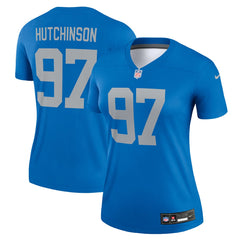Aidan Hutchinson Detroit Lions Women's Alternate Legend Player Performance Top Blue | Nike for Sale