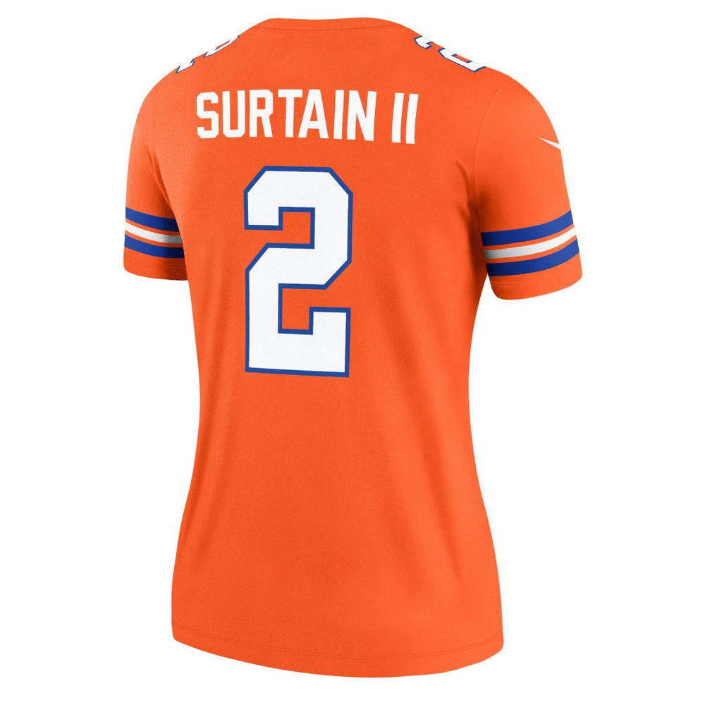 Patrick Surtain II Denver Broncos Women's Alternate Legend Player Performance Top Mile High Collection 1977 Throwback Orange | Nike for Sale
