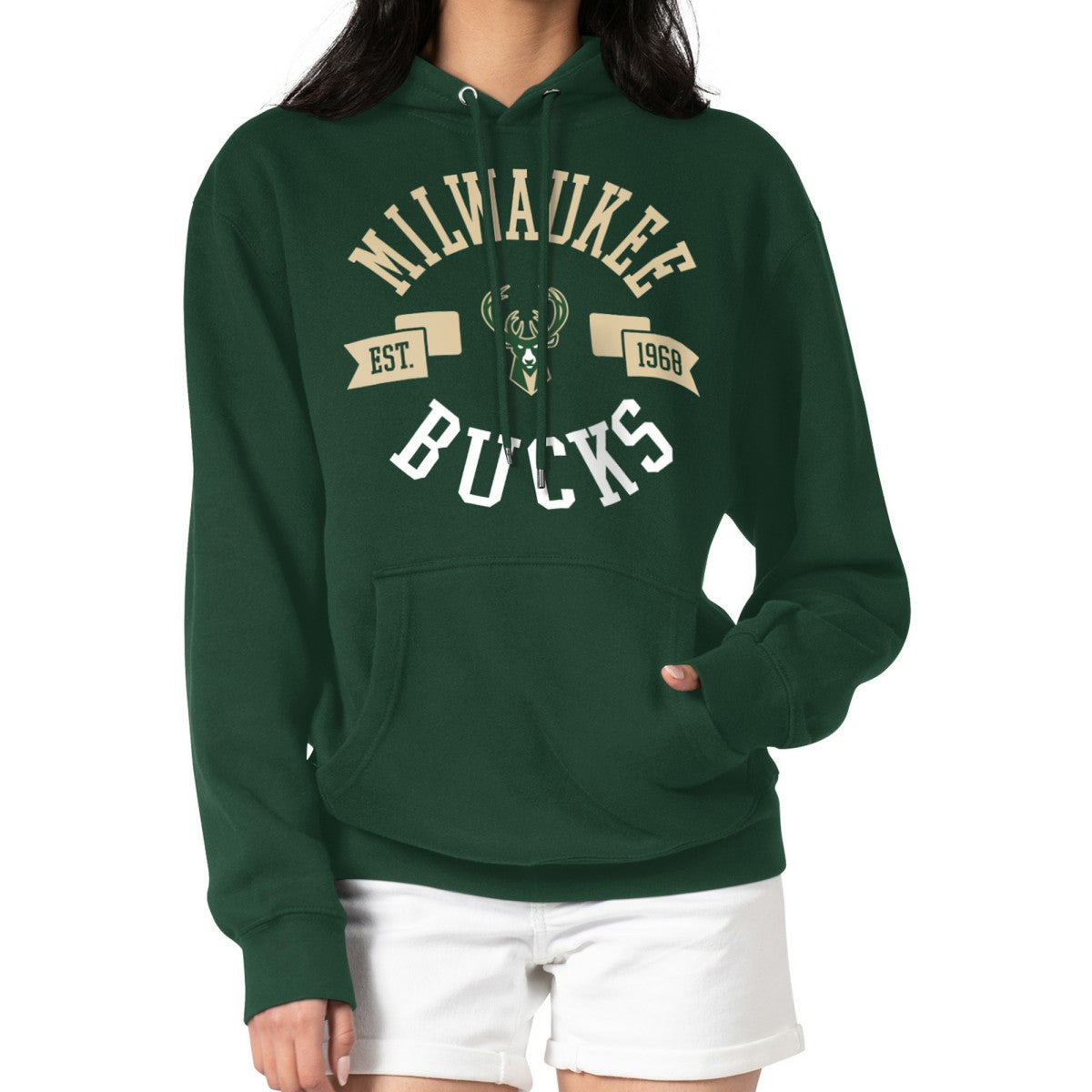 Milwaukee Bucks G-III 4Her by Carl Banks Women's City Pullover Hoodie Green - NBA