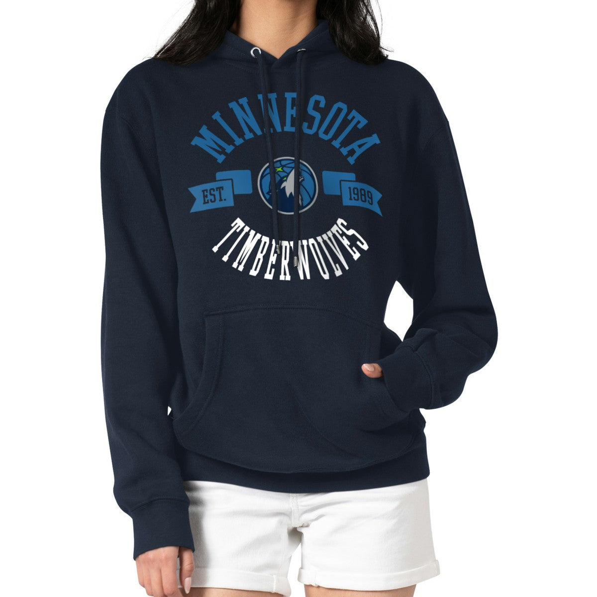 Minnesota Timberwolves G-III 4Her by Carl Banks Women's City Pullover Hoodie Navy - NBA