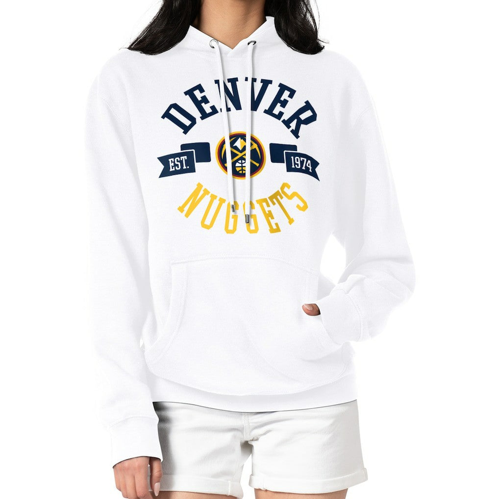 Denver Nuggets G-III 4Her by Carl Banks Women's City Pullover Hoodie White - NBA