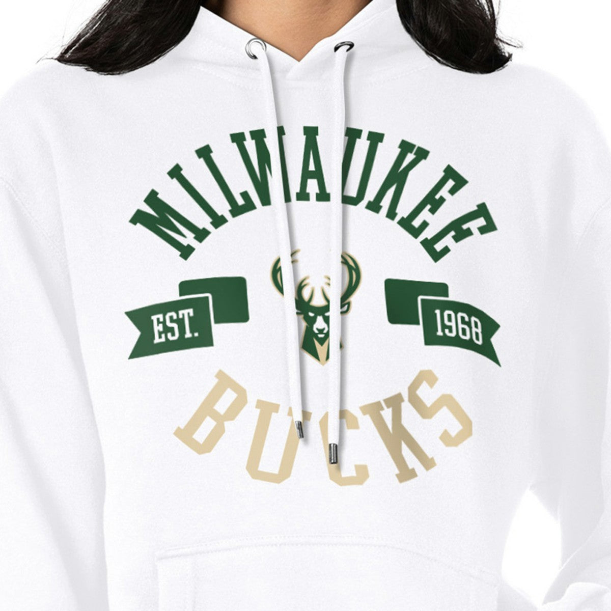 Milwaukee Bucks G-III 4Her by Carl Banks Women's City Pullover Hoodie White - NBA