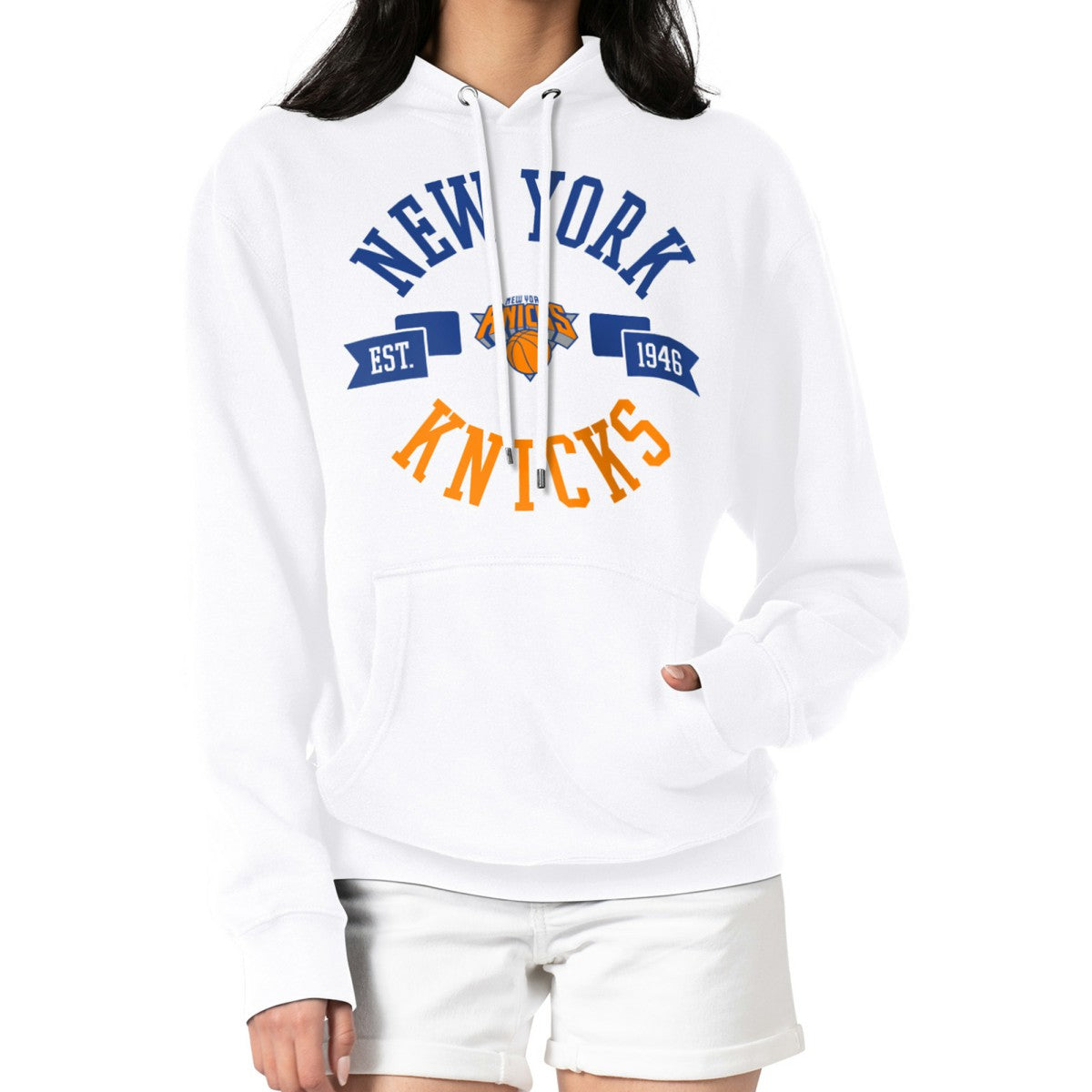New York Knicks G-III 4Her by Carl Banks Women's City Pullover Hoodie White - NBA