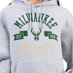 Milwaukee Bucks G-III 4Her by Carl Banks Women's City Pullover Hoodie Heather Gray - NBA
