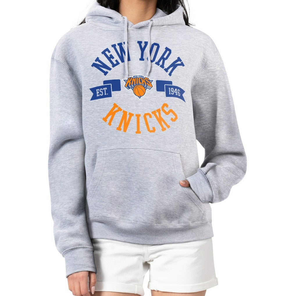 New York Knicks G-III 4Her by Carl Banks Women's City Pullover Hoodie Heather Gray - NBA