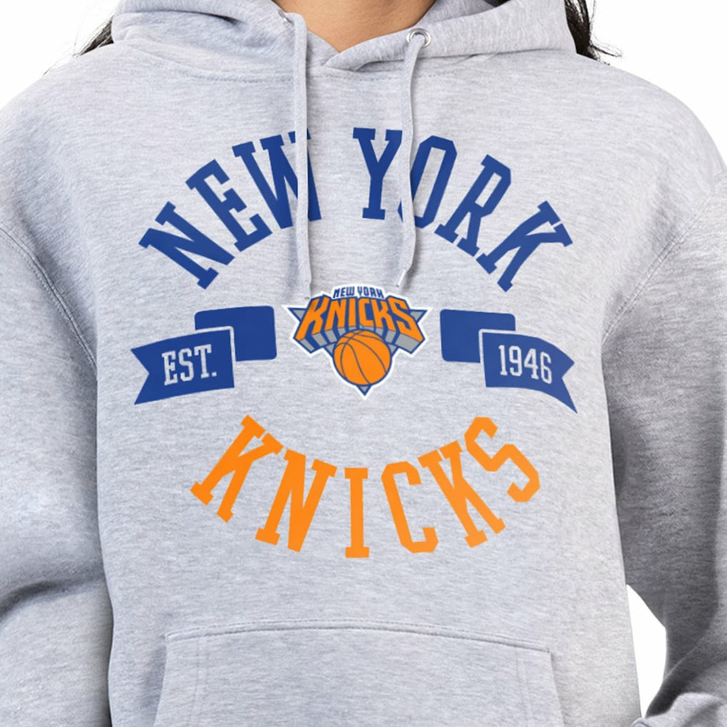 New York Knicks G-III 4Her by Carl Banks Women's City Pullover Hoodie Heather Gray - NBA