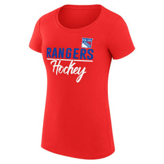 New York Rangers G-III 4Her by Carl Banks Women's Super-Slim Fit Lightweight Team Sport T-Shirt - Red - NHL