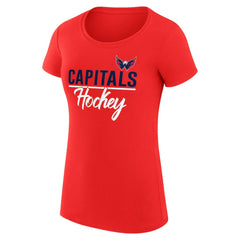 Washington Capitals G-III 4Her by Carl Banks Women's Super-Slim Fit Lightweight Team Sport T-Shirt - Red - NHL