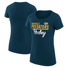 Nashville Predators G-III 4Her by Carl Banks Women's Super-Slim Fit Lightweight Team Sport T-Shirt - Navy - NHL