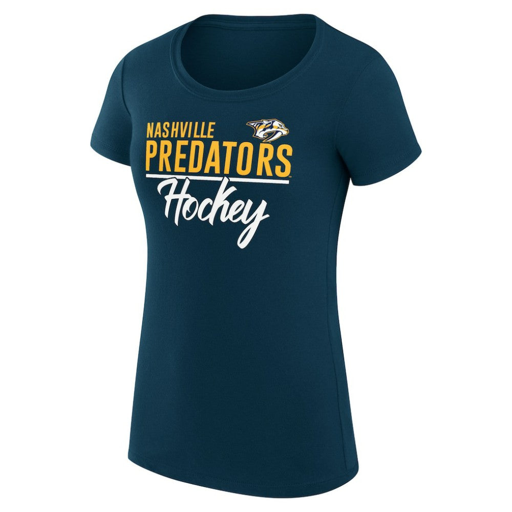 Nashville Predators G-III 4Her by Carl Banks Women's Super-Slim Fit Lightweight Team Sport T-Shirt - Navy - NHL