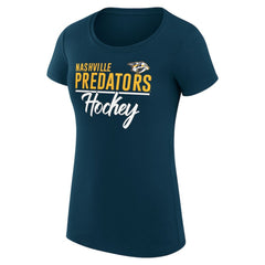 Nashville Predators G-III 4Her by Carl Banks Women's Super-Slim Fit Lightweight Team Sport T-Shirt - Navy - NHL