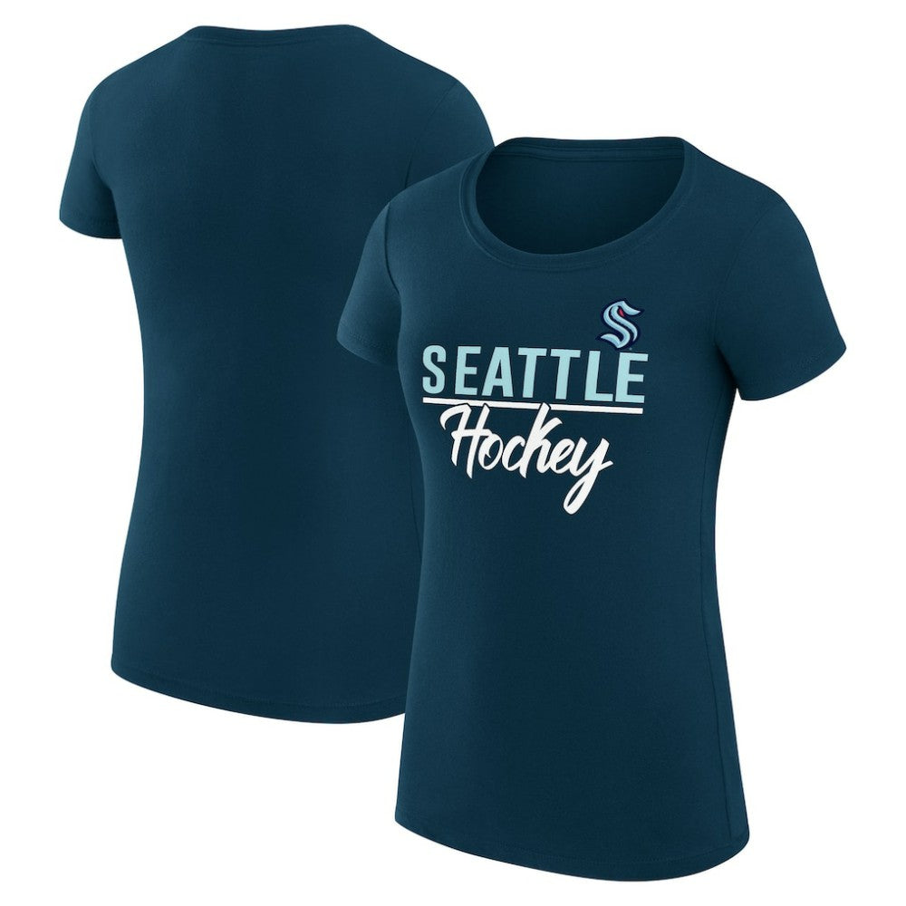 Seattle Kraken G-III 4Her by Carl Banks Women's Super-Slim Fit Lightweight Team Sport T-Shirt - Navy - NHL