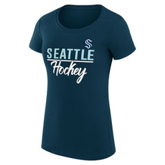 Seattle Kraken G-III 4Her by Carl Banks Women's Super-Slim Fit Lightweight Team Sport T-Shirt - Navy - NHL