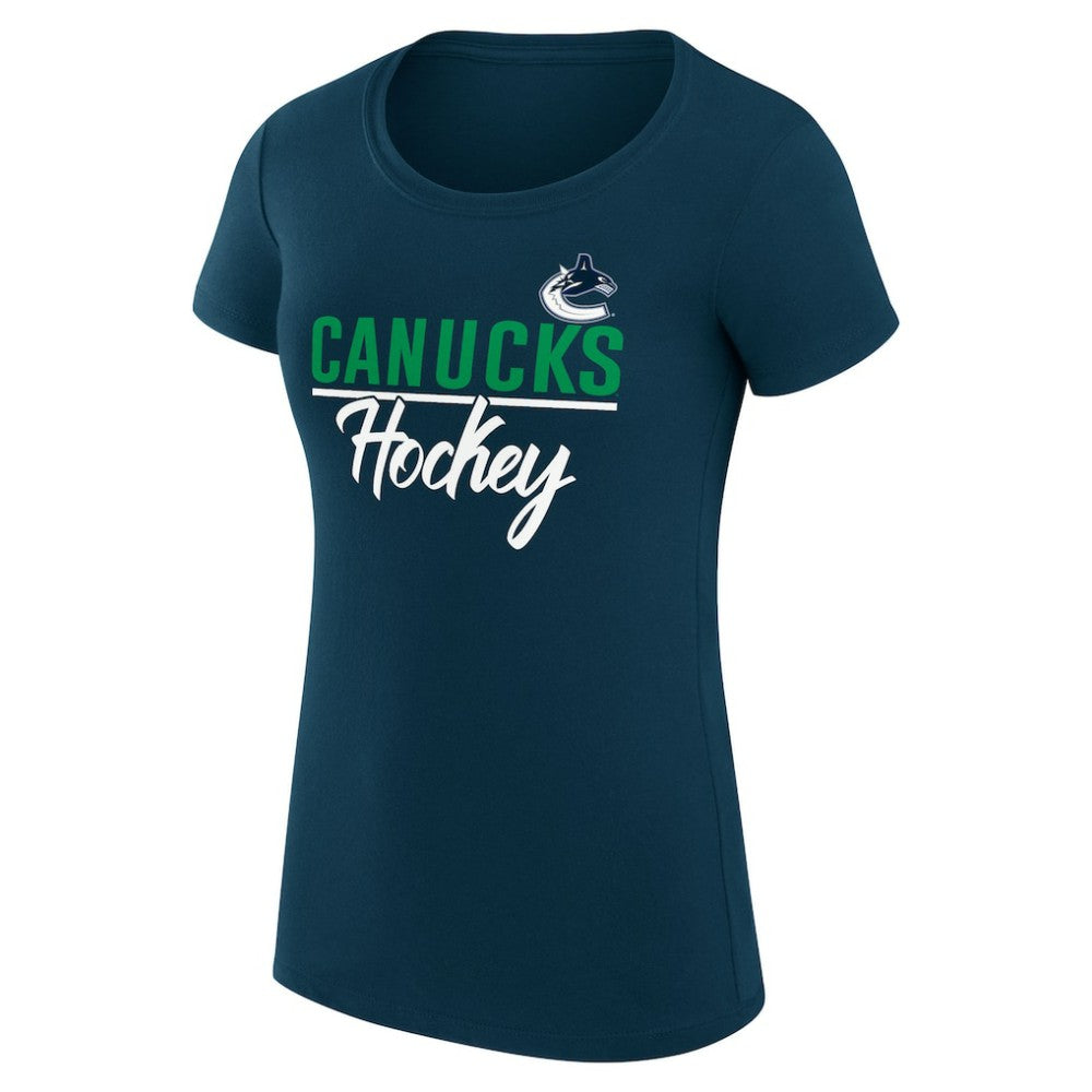 Vancouver Canucks G-III 4Her by Carl Banks Women's Super-Slim Fit Lightweight Team Sport T-Shirt - Navy - NHL