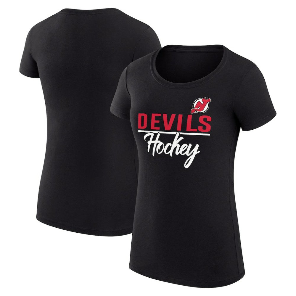 New Jersey Devils G-III 4Her by Carl Banks Women's Super-Slim Fit Lightweight Team Sport T-Shirt - Black - NHL