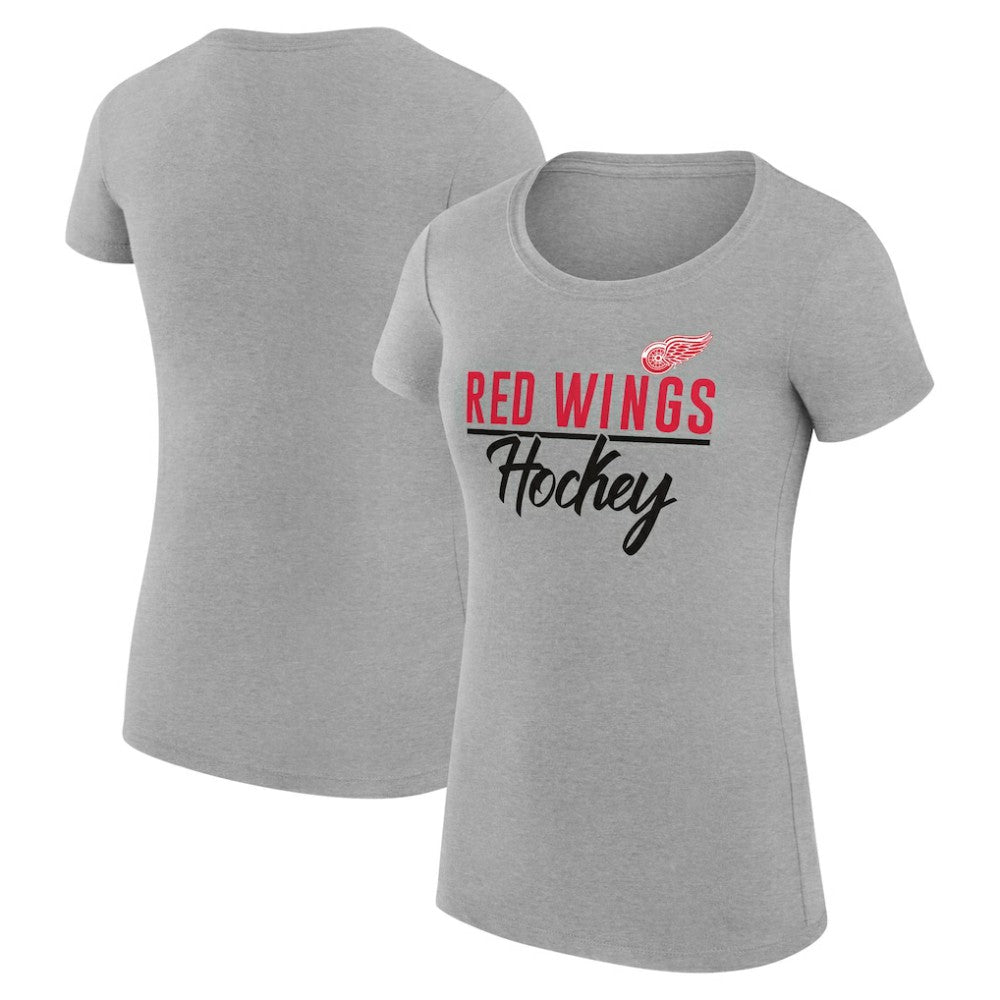 Detroit Red Wings G-III 4Her by Carl Banks Women's Super-Slim Fit Lightweight Team Sport T-Shirt - Gray - NHL
