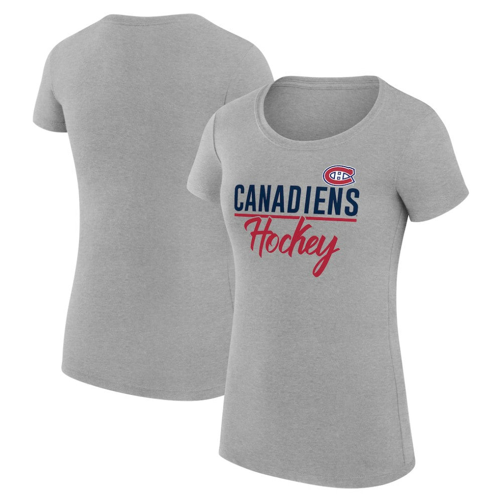 Montreal Canadiens G-III 4Her by Carl Banks Women's Super-Slim Fit Lightweight Team Sport T-Shirt - Gray - NHL