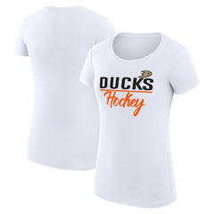 Anaheim Ducks G-III 4Her by Carl Banks Women's Super-Slim Fit Lightweight Team Sport T-Shirt - White - NHL