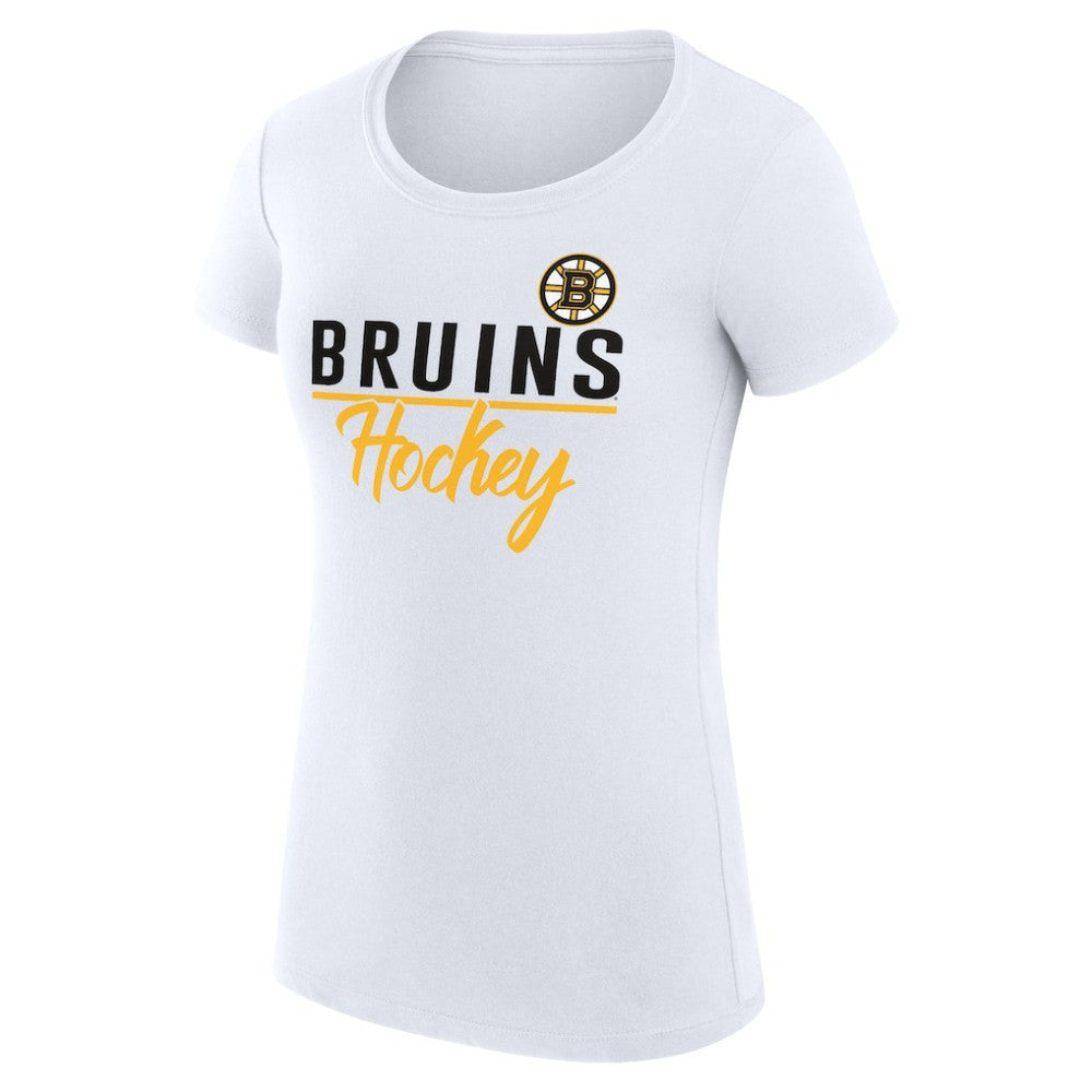 Boston Bruins G-III 4Her by Carl Banks Women's Super-Slim Fit Lightweight Team Sport T-Shirt - White - NHL
