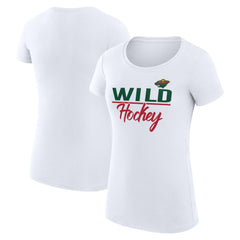 Minnesota Wild G-III 4Her by Carl Banks Women's Super-Slim Fit Lightweight Team Sport T-Shirt - White - NHL