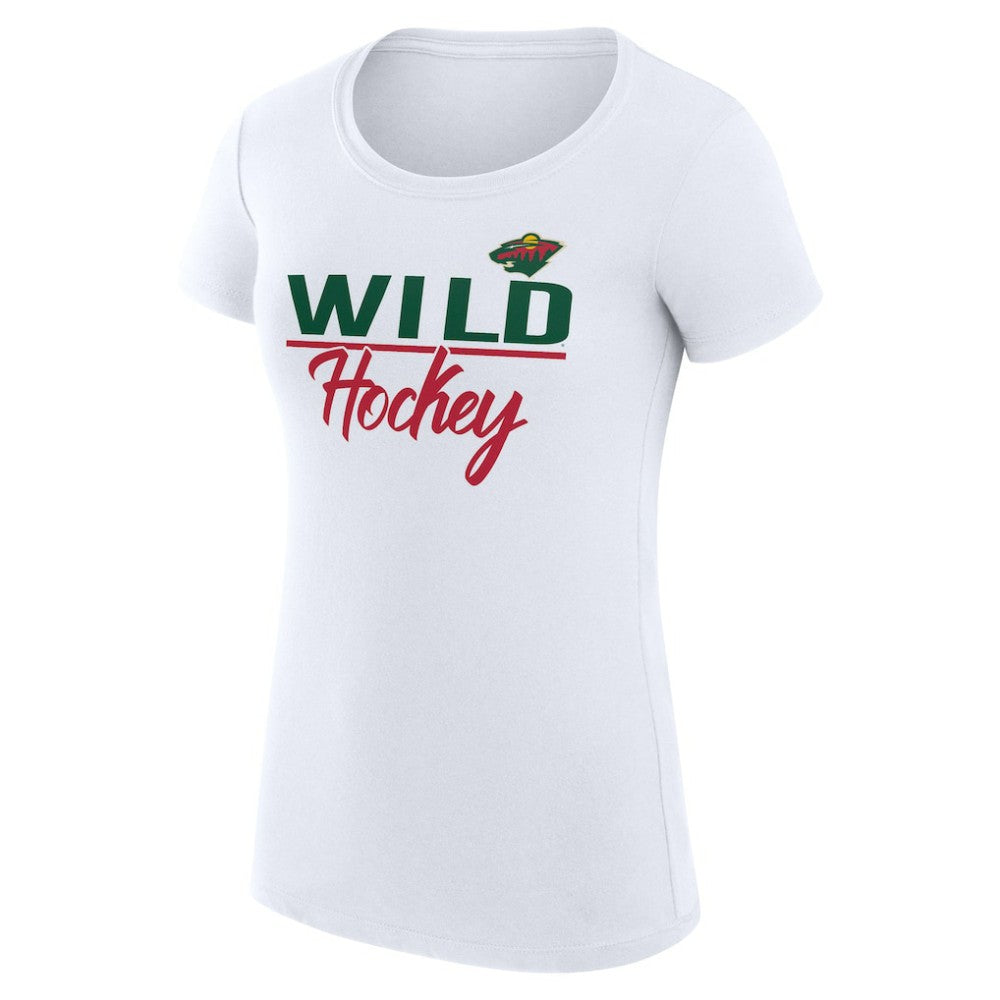 Minnesota Wild G-III 4Her by Carl Banks Women's Super-Slim Fit Lightweight Team Sport T-Shirt - White - NHL