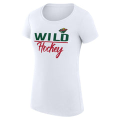 Minnesota Wild G-III 4Her by Carl Banks Women's Super-Slim Fit Lightweight Team Sport T-Shirt - White - NHL