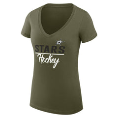 Dallas Stars G-III 4Her by Carl Banks Women's Super-Slim Fit Lightweight Team Sport V-Neck T-Shirt - Olive - NHL
