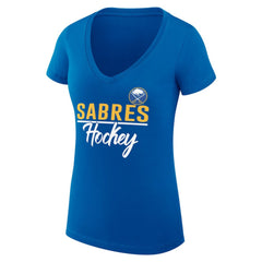 Buffalo Sabres G-III 4Her by Carl Banks Women's Super-Slim Fit Lightweight Team Sport V-Neck T-Shirt - Royal - NHL