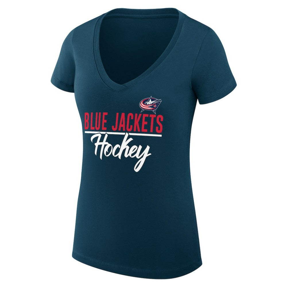 Columbus Blue Jackets G-III 4Her by Carl Banks Women's Super-Slim Fit Lightweight Graphic T-Shirt - Navy - NHL