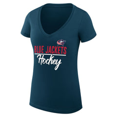 Columbus Blue Jackets G-III 4Her by Carl Banks Women's Super-Slim Fit Lightweight Graphic T-Shirt - Navy - NHL