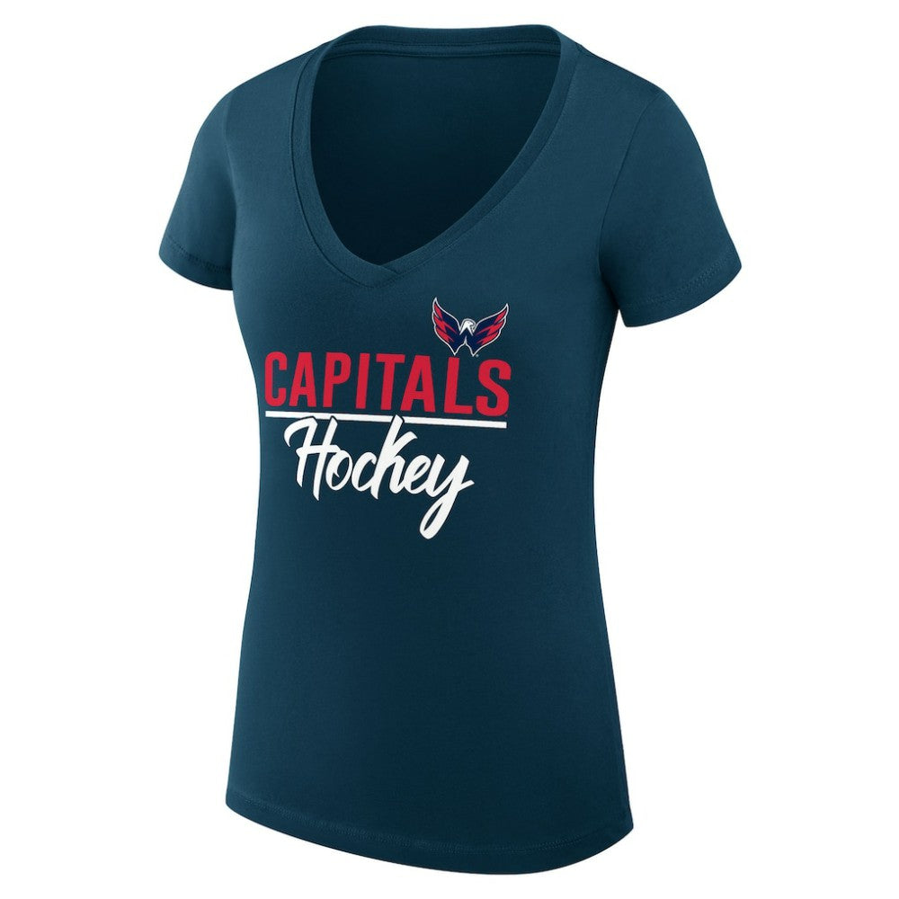 Washington Capitals G-III 4Her by Carl Banks Women's Super-Slim Fit Lightweight Graphic T-Shirt - Navy - NHL
