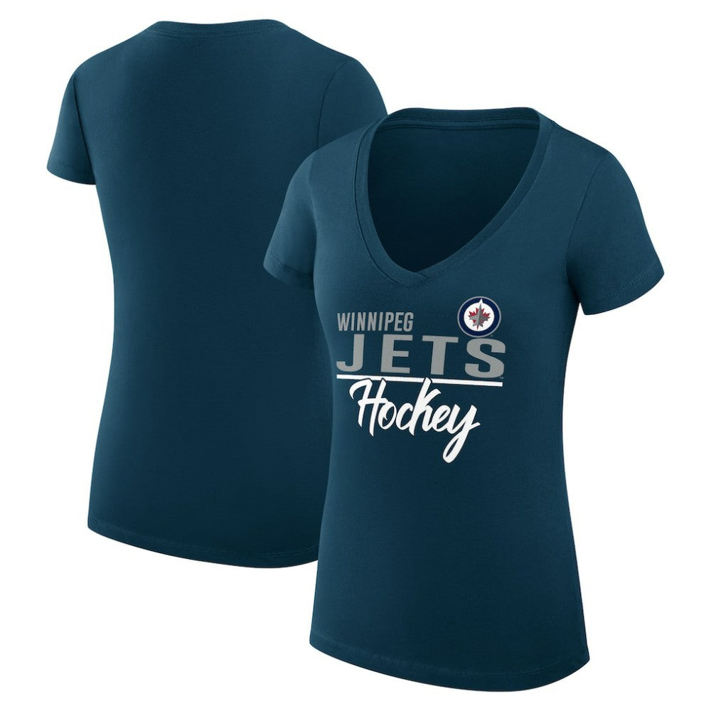 Winnipeg Jets G-III 4Her by Carl Banks Women's Super-Slim Fit Lightweight Graphic T-Shirt - Navy - NHL