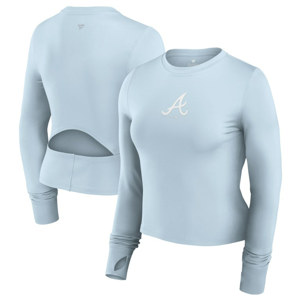 Atlanta Braves Fanatics Women's Studio Fitted Long Sleeve Gym Top  - MLB