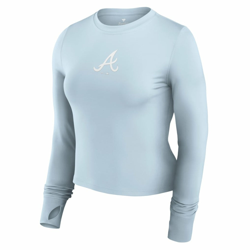Atlanta Braves Fanatics Women's Studio Fitted Long Sleeve Gym Top  - MLB