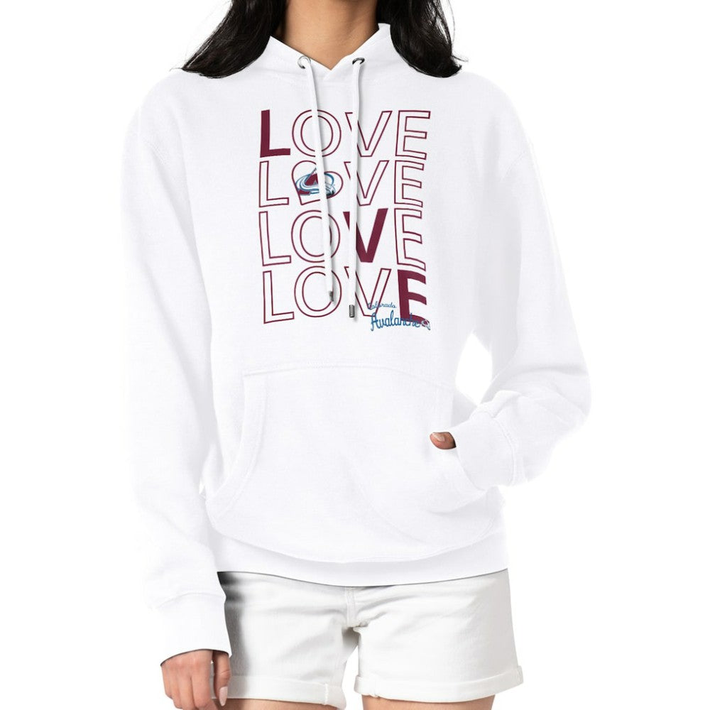 Colorado Avalanche G-III 4Her by Carl Banks Women's Hockey Love Fleece Pullover Hoodie - White - NHL