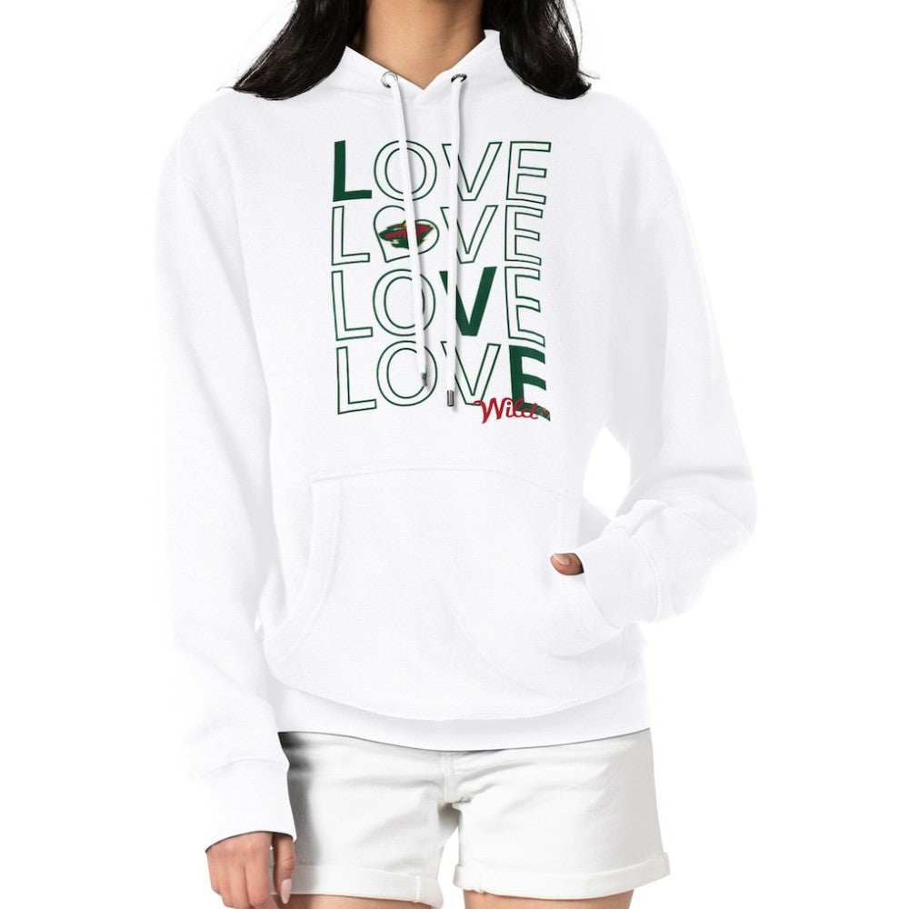 Minnesota Wild G-III 4Her by Carl Banks Women's Hockey Love Fleece Pullover Hoodie - White - NHL