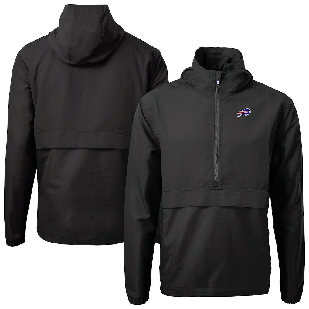 Buffalo Bills Cutter & Buck Charter Eco Recycled Anorak Half-Zip Jacket Black | NFL