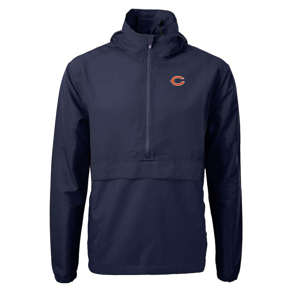 Chicago Bears Cutter & Buck Charter Eco Recycled Anorak Half-Zip Jacket Navy | NFL